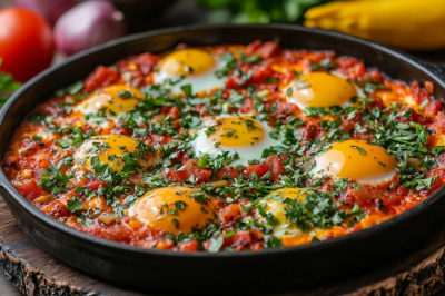 Как шакшука, только намного проще: завтрак из яиц и жареных помидоров